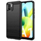 For Xiaomi Redmi A1 Brushed Texture Carbon Fiber TPU Phone Case(Black) - 1