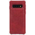 For Galaxy S10 Magnetic Shockproof PC + TPU + PU Leather Protective Case(Red) - 1