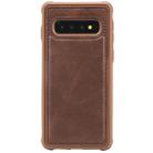 For Galaxy S10 Magnetic Shockproof PC + TPU + PU Leather Protective Case(Coffee) - 1