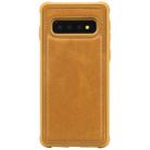 For Galaxy S10 Magnetic Shockproof PC + TPU + PU Leather Protective Case(Brown) - 1