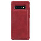 For Galaxy S10+ Magnetic Shockproof PC + TPU + PU Leather Protective Case(Red) - 1