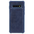 For Galaxy S10+ Magnetic Shockproof PC + TPU + PU Leather Protective Case(Blue) - 1