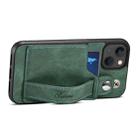 For iPhone 14 Plus Suteni 215 Wrist Strap PU Phone Case(Green) - 3