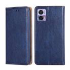 For Motorola Edge 30 Neo Gloss Oil Solid Color Magnetic Leather Phone Case(Blue) - 1