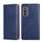 For Motorola Edge 2022 Gloss Oil Solid Color Magnetic Leather Phone Case(Blue) - 1