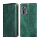 For Motorola Edge 2022 Gloss Oil Solid Color Magnetic Leather Phone Case(Green) - 1