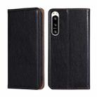 For Sony Xperia 5 IV Gloss Oil Solid Color Magnetic Leather Phone Case(Black) - 1