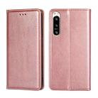 For Sony Xperia 5 IV Gloss Oil Solid Color Magnetic Leather Phone Case(Rose Gold) - 1