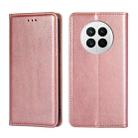 For Huawei Mate 50 Gloss Oil Solid Color Magnetic Leather Phone Case(Rose Gold) - 1