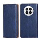 For Huawei Mate 50 Gloss Oil Solid Color Magnetic Leather Phone Case(Blue) - 1