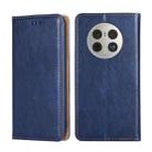 For Huawei Mate 50 Pro Gloss Oil Solid Color Magnetic Leather Phone Case(Blue) - 1