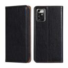 For ZTE Blade A72 5G Gloss Oil Solid Color Magnetic Leather Phone Case(Black) - 1