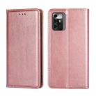 For ZTE Blade A72 5G Gloss Oil Solid Color Magnetic Leather Phone Case(Rose Gold) - 1