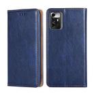 For ZTE Blade A72 5G Gloss Oil Solid Color Magnetic Leather Phone Case(Blue) - 1