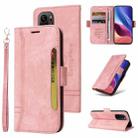 For Xiaomi Redmi K40 BETOPNICE Dual-side Buckle Leather Phone Case(Pink) - 1