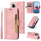 For Xiaomi Redmi Note 10 4G Indian BETOPNICE Dual-side Buckle Leather Phone Case(Pink) - 1