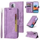 For Xiaomi Redmi Note 10 Pro BETOPNICE Dual-side Buckle Leather Phone Case(Purple) - 1