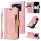 For Xiaomi Poco M4 Pro 4G BETOPNICE Dual-side Buckle Leather Phone Case(Pink) - 1