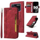 For Xiaomi Poco M4 Pro 4G BETOPNICE Dual-side Buckle Leather Phone Case(Red) - 1