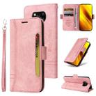 For Xiaomi Poco X3 NFC BETOPNICE Dual-side Buckle Leather Phone Case(Pink) - 1