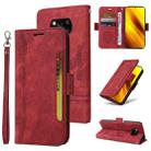 For Xiaomi Poco X3 NFC BETOPNICE Dual-side Buckle Leather Phone Case(Red) - 1