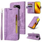 For Xiaomi Poco X3 NFC BETOPNICE Dual-side Buckle Leather Phone Case(Purple) - 1