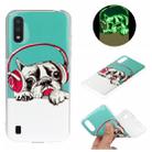 For Galaxy A01 Luminous TPU Mobile Phone Protective Case(Headset Dog) - 1
