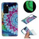 For Huawei P40 Luminous TPU Mobile Phone Protective Case(Half-flower) - 1