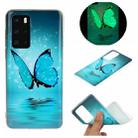 For Huawei P40 Luminous TPU Mobile Phone Protective Case(Butterfly) - 1