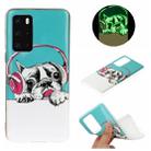 For Huawei P40 Luminous TPU Mobile Phone Protective Case(Headset Dog) - 1