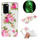 For Huawei P40 Luminous TPU Mobile Phone Protective Case(Rose Flower) - 1