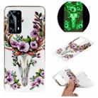For Huawei P40 Plus Luminous TPU Mobile Phone Protective Case(Flower Deer) - 1