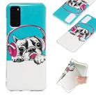 For Galaxy S20 Luminous TPU Mobile Phone Protective Case(Headset Dog) - 1
