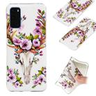 For Galaxy S20 Luminous TPU Mobile Phone Protective Case(Flower Deer) - 1
