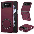 For Samsung Galaxy Z Flip4 Magsafe Magnetic Folding PC Phone Case(Wine Red) - 1