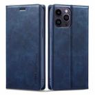 For iPhone 14 Pro LC.IMEEKE RFID Anti-theft Leather Phone Case(Blue) - 1