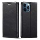 For iPhone 12 Pro/12 LC.IMEEKE RFID Anti-theft Leather Phone Case(Black) - 1