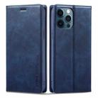 For iPhone 12 Pro/12 LC.IMEEKE RFID Anti-theft Leather Phone Case(Blue) - 1