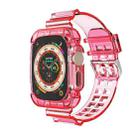 For Apple Watch Ultra 49mm Glacier Transparent TPU Integrated Watch Band(Rose Red) - 1