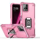 For T-Mobile REVVL 6 Pro 5G Ring Holder Non-slip Shockproof Armor Phone Case(Pink) - 1