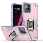 For T-Mobile REVVL 6 Pro 5G Ring Holder Non-slip Shockproof Armor Phone Case(Rose Gold) - 1