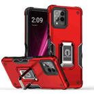 For T-Mobile REVVL 6 Pro 5G Ring Holder Non-slip Shockproof Armor Phone Case(Red) - 1