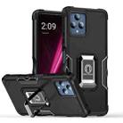 For T-Mobile REVVL 6 5G Ring Holder Non-slip Shockproof Armor Phone Case(Black) - 1