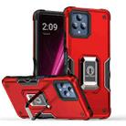 For T-Mobile REVVL 6 5G Ring Holder Non-slip Shockproof Armor Phone Case(Red) - 1