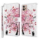 For Motorola Moto G32 3D Painting Pattern TPU + PU Leather Phone Case(Cat Under The Tree) - 1