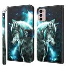 For Motorola Moto G42 3D Painting Pattern TPU + PU Leather Phone Case(Wolf) - 1