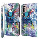 For Motorola Moto G42 3D Painting Pattern TPU + PU Leather Phone Case(Watercolor Owl) - 1