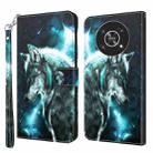 For Honor Magic4 Lite 4G/5G 3D Painting Pattern TPU + PU Leather Phone Case(Wolf) - 1