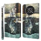 For Honor Magic4 Lite 4G/5G 3D Painting Pattern TPU + PU Leather Phone Case(Cat Tiger) - 1