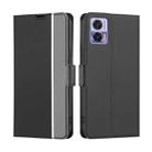 For Motorola Edge 30 Neo Twill Texture Side Buckle Leather Phone Case(Black) - 1